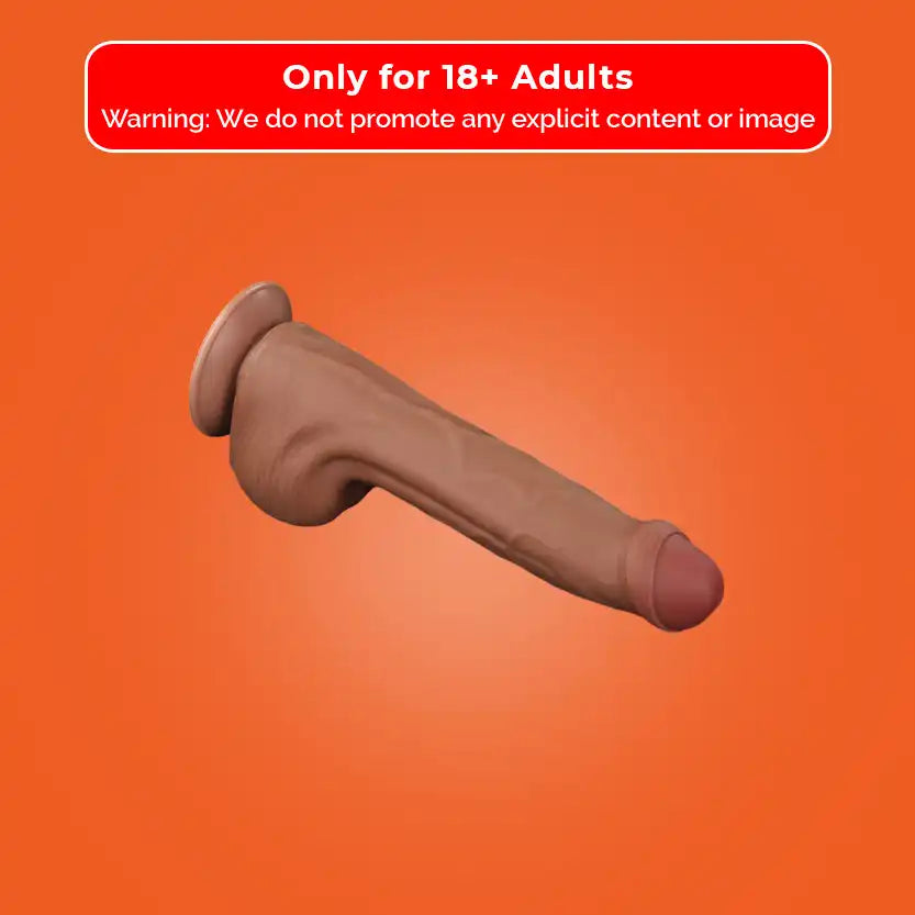 11.5'' King Sized Sliding Skin Dual Density Dildo Brown