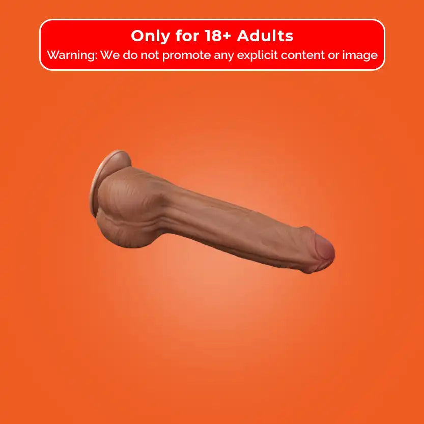 11.5'' King Sized Sliding Skin Dual Density Dildo Brown
