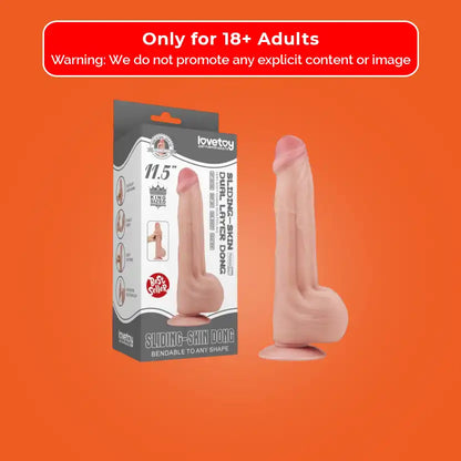 Lovetoy 11.5” King Sized Sliding Skin Dual Layered Dong